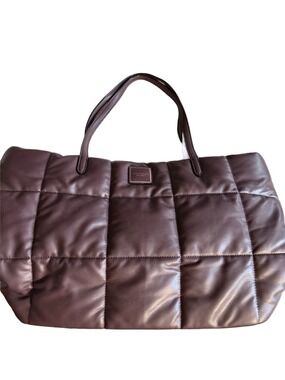 Victoria’s Secret Brown Quilted Puffy Tote Bag Weekender Carryall Large